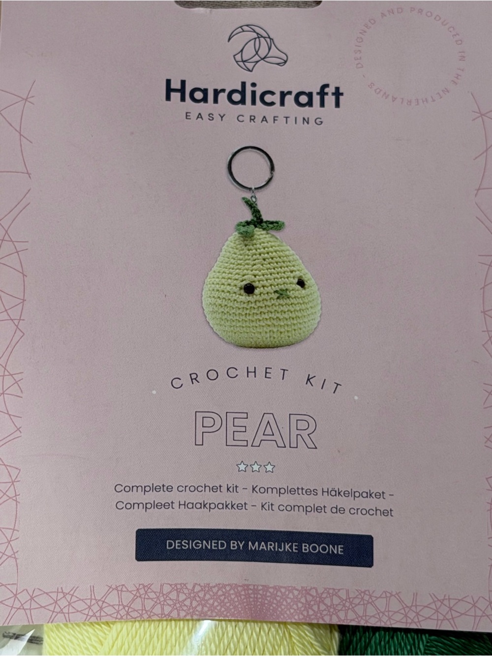 NEW HARDICRAFT Crochet Pear Keychain Kit - Yellow & Green